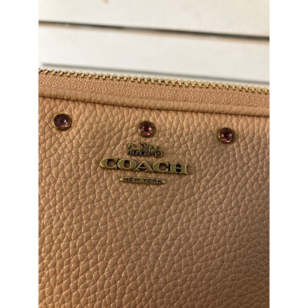 COACH SADIE 38931 PINK-NUDE LEATHER CROSSBODY, WRISTLET BAG - Picture 13 of 16